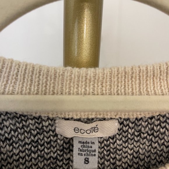 Glitchcore Urban Outfitters Ecoté Cream and Black Sweater, S - Picture 3 of 6